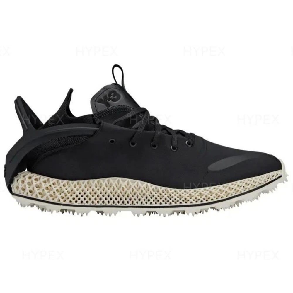 Mens Size 12 - Y-3 Runner 4D EXO Low Top Primeknit Black/White Sneakers HQ5972
